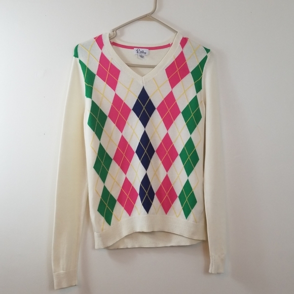 Lilly Pulitzer Sweaters - Lily Pulitzer Cream Argyle Sweater M